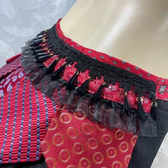 Xanadu Designs, One of a kind, Handmade, Upcycle’d Men’s Tie, Sexy Bustle Skirt.